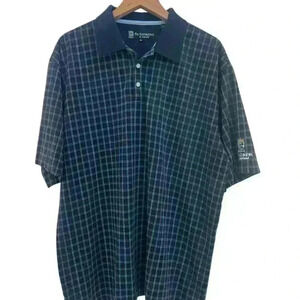 St. Andrews of Scotland Blue and White Checkered Golf Polo Shirt
